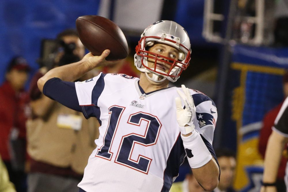 New England Patriots quarterback Tom Brady throws a pass against the San Diego Chargers during the first half of Sunday night's game in San Diego. (Lenny Ignelzi/AP)