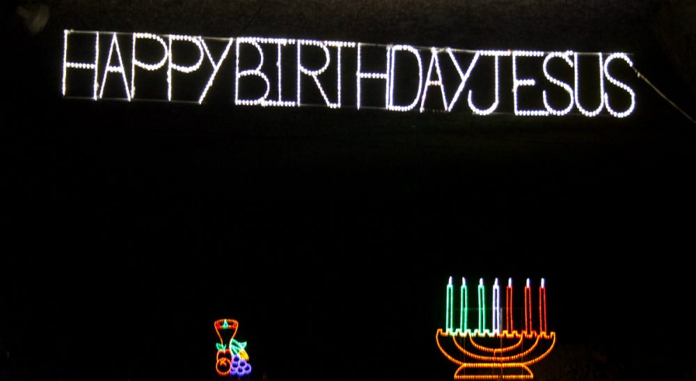 Barbara Mende: "I'm Jewish, and...I adore this season. I have fun opening cards that say 'Merry Christmas' and seeing public Christmas trees that don’t have Hanukkah menorahs next to them. I love Christmas parties and secret Santas and caroling." (laserbub/flickr)