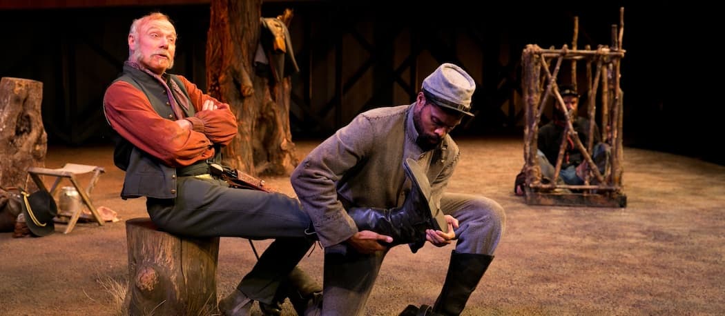 Ken Marks and Benton Greene in "Father Comes Home from the War" at the American Repertory Theater. (Ken Marks and Benton Greene in "Father Comes Home from the War" at the American Repertory Theater. (Evgenia Eliseeva/A.R.T.)