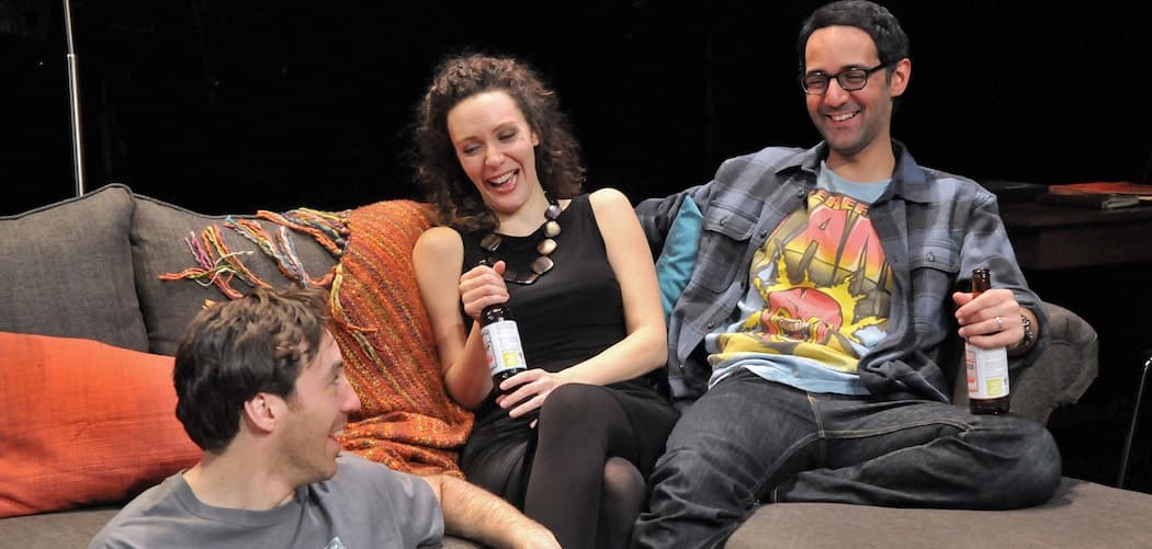 Brian Hastert, Marianna Bassham and Nael Nacer in "A Future Perfect" at SpeakEasy Stage Company. (Craig Bailey/Perspective Photo)