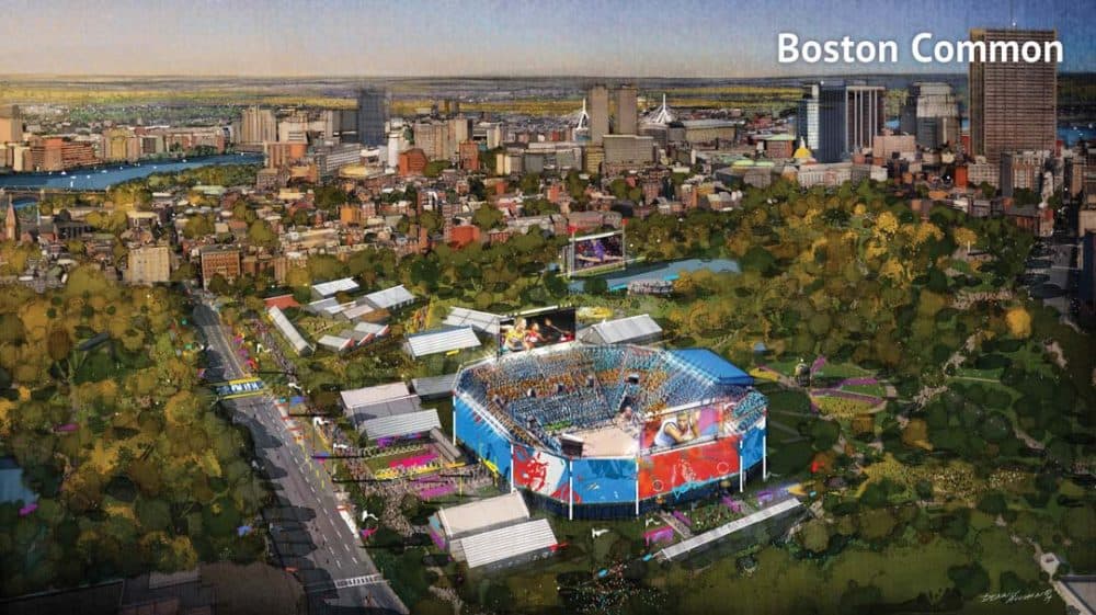 Boston 2024 has proposed hosting beach volleyball on Boston Common. (Boston 2024)