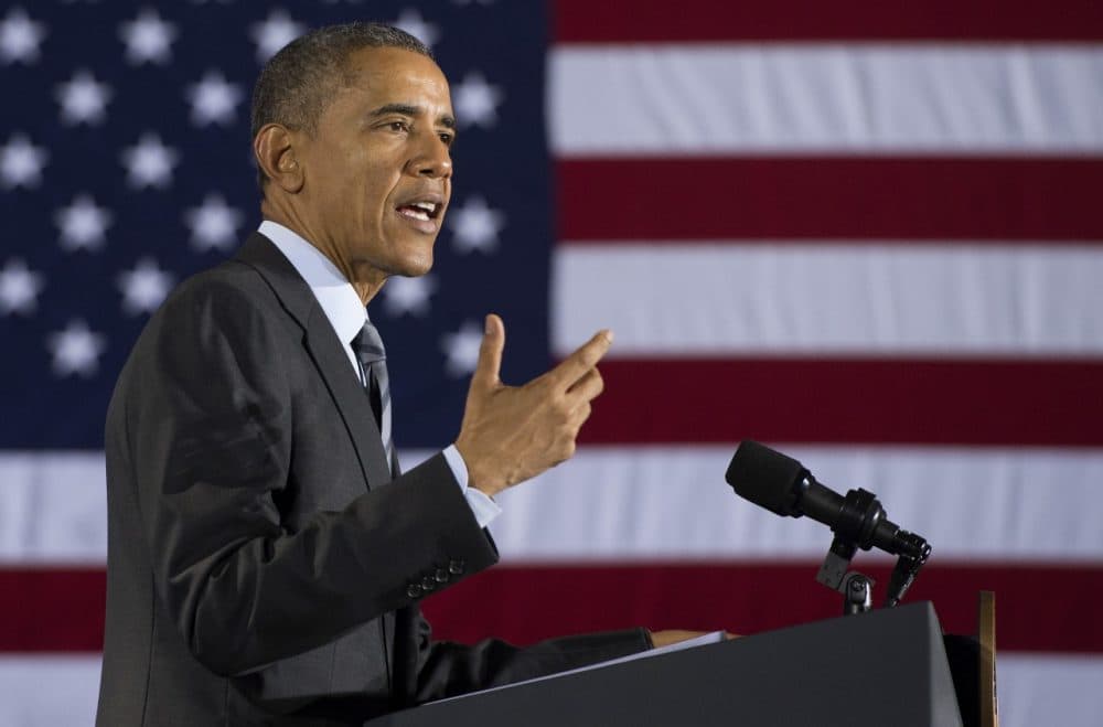 President Barack Obama speaks at the Department of Homeland Security about the administration's fiscal year 2016 budget request released earlier today February 2, 2015 in Washington, D.C. (Jim Watson/AFP/Getty Images)