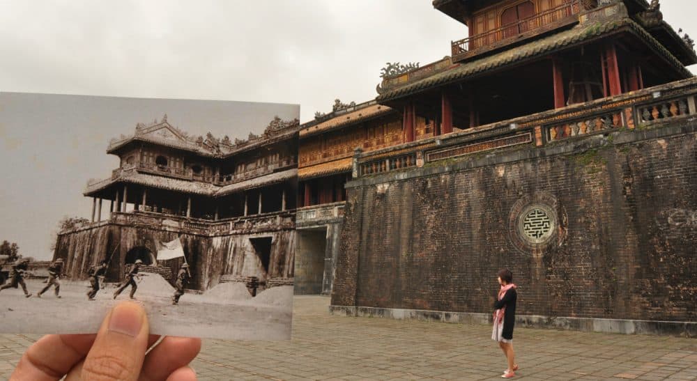 On a recent trip to Southeast Asia, Julie Wittes Schlack grappled with some complicated feelings. Pictured: Huế, Vietnam in 1968 and 2012. (Khánh Hmoong/flickr)