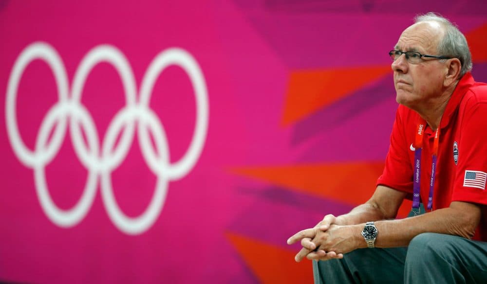 The Olympics and Syracuse men's basketball coach Jim Boeheim are two examples of sports becoming "too big to fail," says Bill Littlefield. (Jamie Squire/Getty Images)