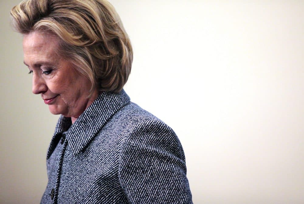 Former U.S. Secretary of State Hillary Clinton speaks to the media after keynoting a Women's Empowerment Event at the United Nations March 10, 2015 in New York City. (Yana Paskova/Getty Images)