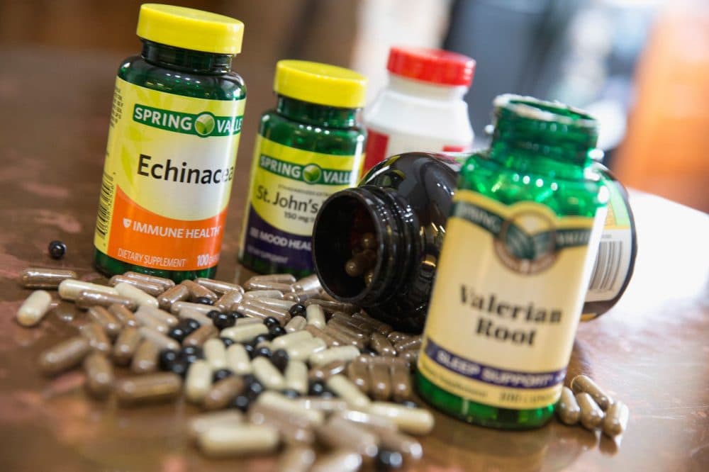 In this photo illustration, supplements purchased at Wal-Mart and Walgreens stores are shown on February 4, 2015 in Chicago, Illinois. An investigation by the New York State attorney generals office into store-brand supplements being sold at Wal-Mart, Walgreens, GNC and Target found that many did not contain the herbs shown on their labels and some included potential allergens not identified in the ingredients list. (Scott Olson/Getty Images)