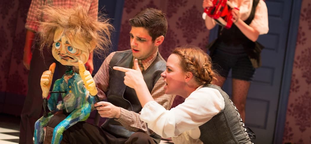 Tom Martin and Sarah Elizabeth Bedard in "Shockheaded Peter" at Company One. (Paul Fox)