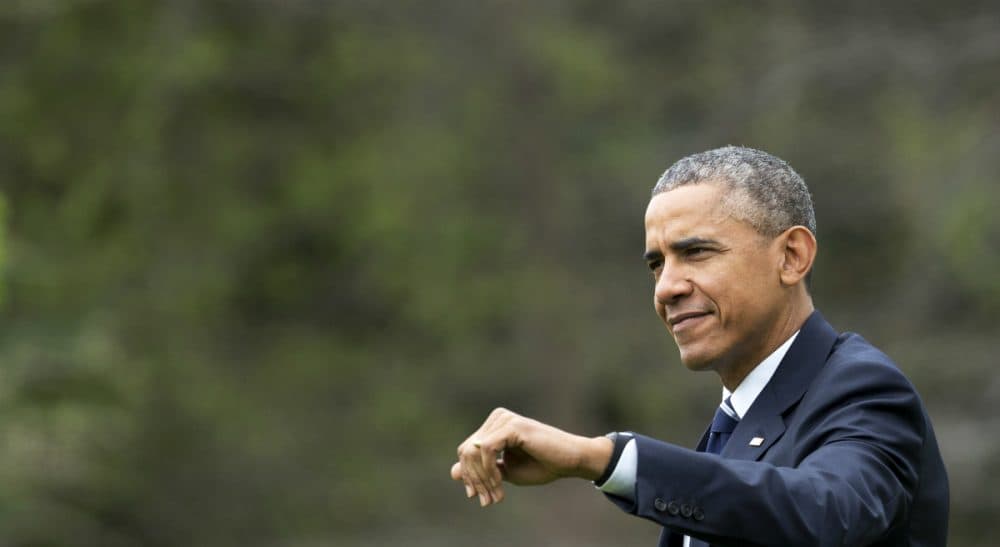 On his way out the door, when most second term presidents are pouring over design details for their libraries, Barack Obama is still hard at work. In this photo, the president walks on the South Lawn of the White House in Washington, Wednesday, April 15, 2015. (Manuel Balce Ceneta/AP)