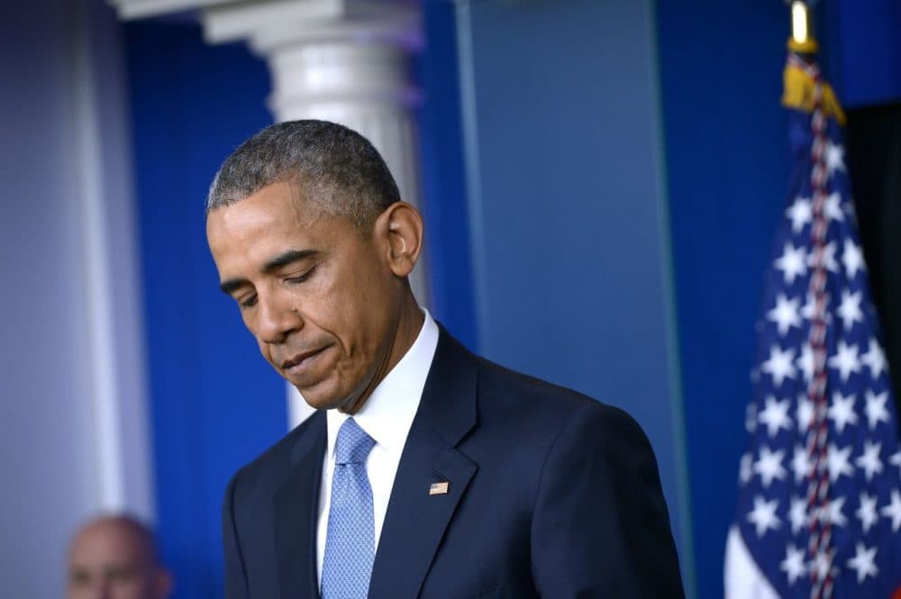 U.S. President Barack Obama speaks during a press conference in the Brady Briefing Room of the White House on April 23, 2015 in Washington, D.C. The White House admitted Thursday that a January U.S. operation against an al-Qaida compound near the Afghan-Pakistan border killed one American and one Italian hostage, along with an American member of the jihadist group. The White House identified the hostages killed in the operation against the border compound as U.S. contractor Warren Weinstein and Italian aid worker Giovanni Lo Porto. (Mandel Ngan/AFP/Getty Images)