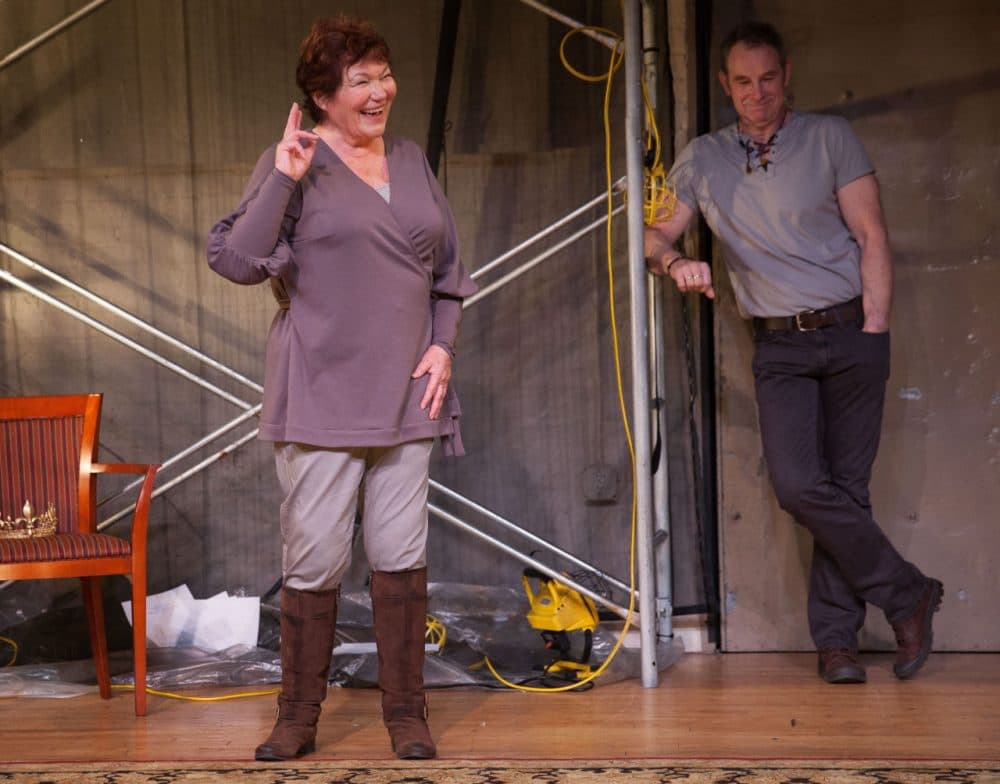 Tina Packer and Nigel Gore, in a scene from Packer’s "Women of Will," performing at The Gym at Judson in New York. (AP/Heller Highwater LLC, Matthew Murphy)