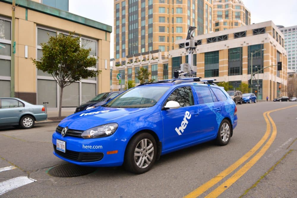 A Here car outfitted with GPS, LIDAR and cameras. (Nokia Here)