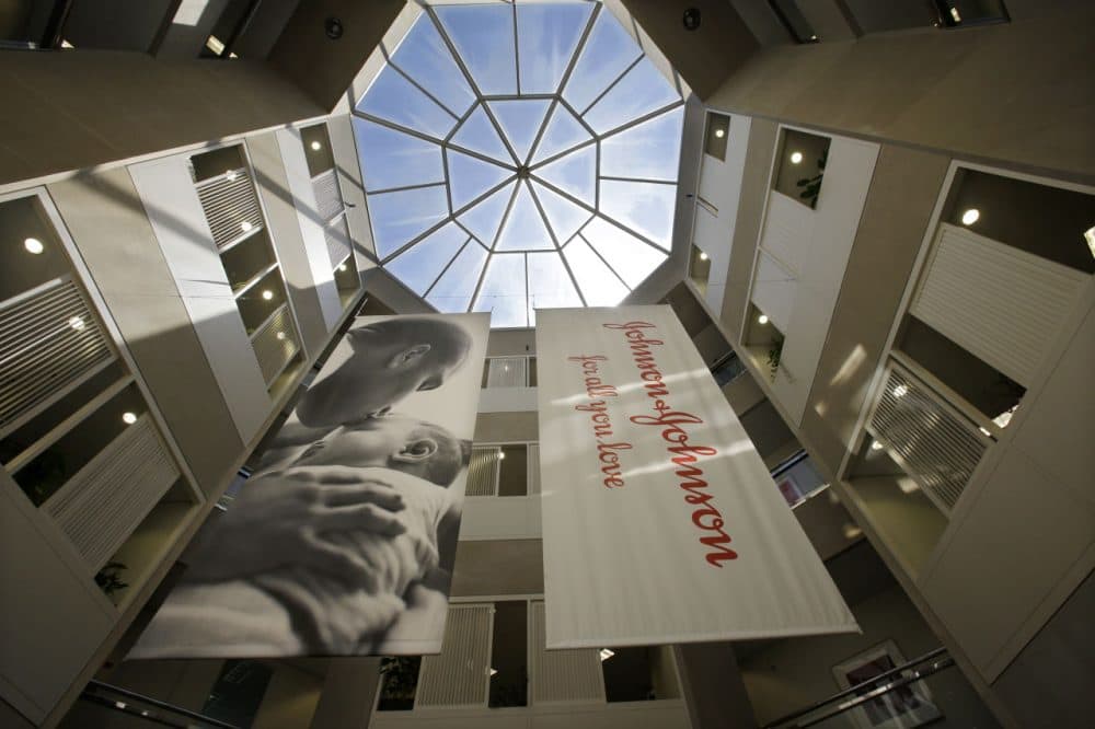 An atrium at the headquarters of Johnson & Johnson in New Brunswick, N.J. (Mel Evans/AP)