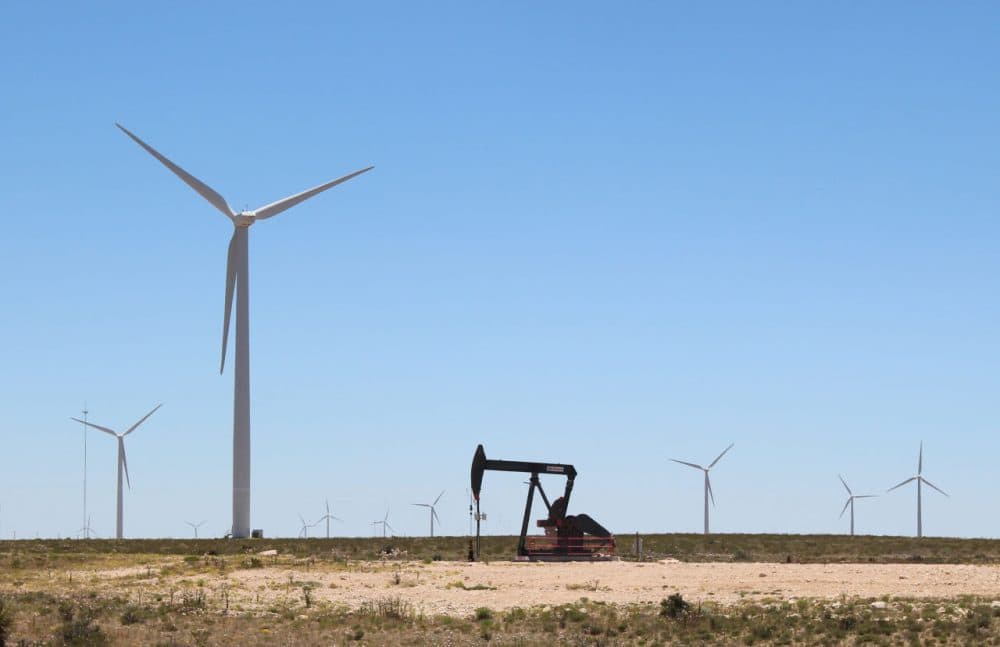 Oil and gas dominate the Texas energy market but wind is growing exponentially. Wind power now provides 10 percent of the state's electricity. (Lorne Matalon/Marfa Public Radio)