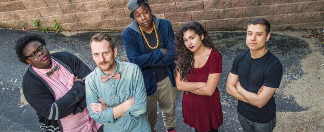 The 2015 House Slam Team (from left): Porsha Olayiwola, Erich Haygun, Janae Johnson, Melissa Lozada-Oliva and Jonathan Mendoza. (Beza Mehiretu)