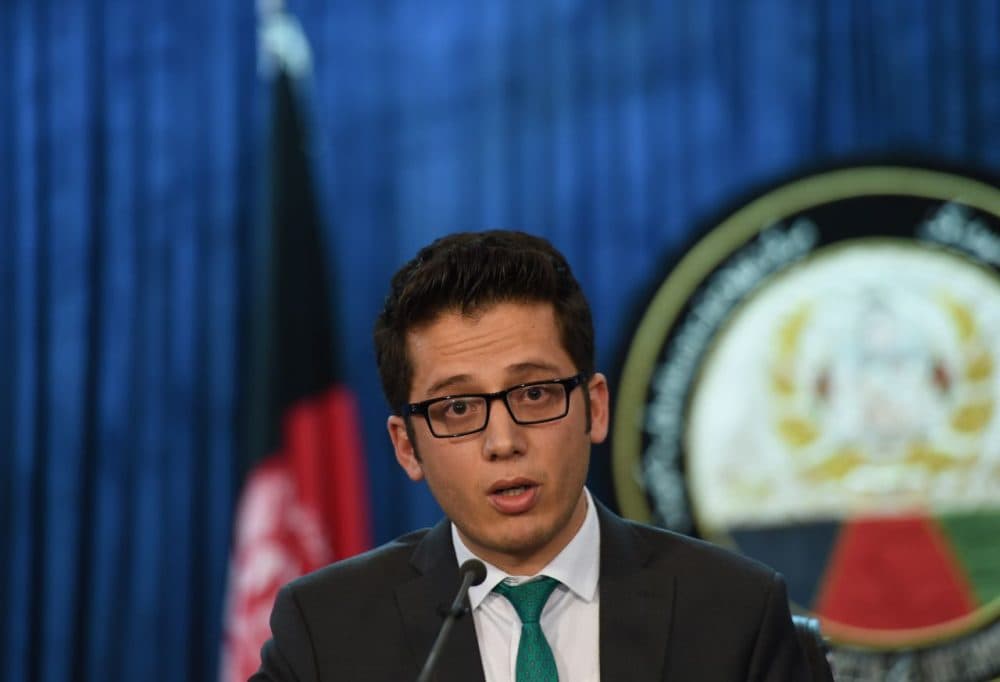 Deputy presidential spokesman Zafar Hashimi speaks during a press conference in Kabul on July 29, 2015. The Afghan government is investigating reports of the death of Taliban supremo Mullah Omar, a presidential spokesman said on July 29, amid frenzied speculation about the rumored demise of the reclusive warrior-cleric. The Taliban have not officially confirmed the death of Mullah Omar, who has not been seen publicly since the 2001 U.S.-led invasion of Afghanistan toppled the Taliban government in Kabul. (Shah Marai/AFP/Getty Images)