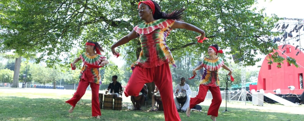 Benkadi Drum and Dance performing at Outside the Box festival in 2013 (Courtesy of Outside the Box) 