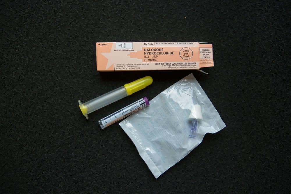 Naloxone nasal spray (Jesse Costa/WBUR)