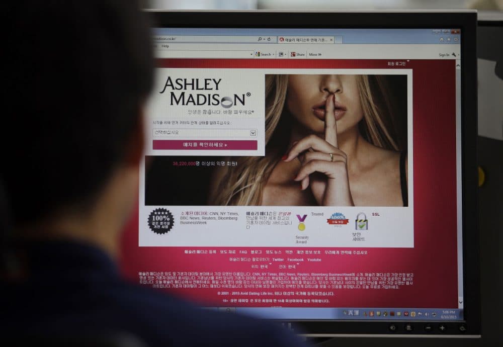 A June 10, 2015, photo shows Ashley Madison's website on a computer screen in Seoul, South Korea. (Lee Jin-man/AP)