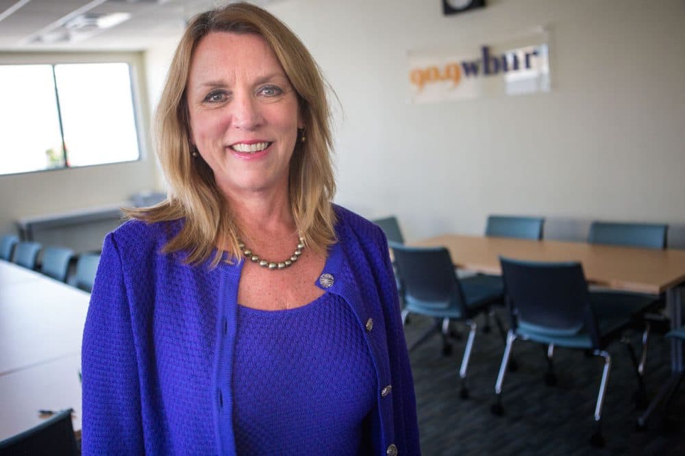 Secretary of the Air Force Deborah Lee James in the WBUR studios. (Jesse Costa/WBUR)