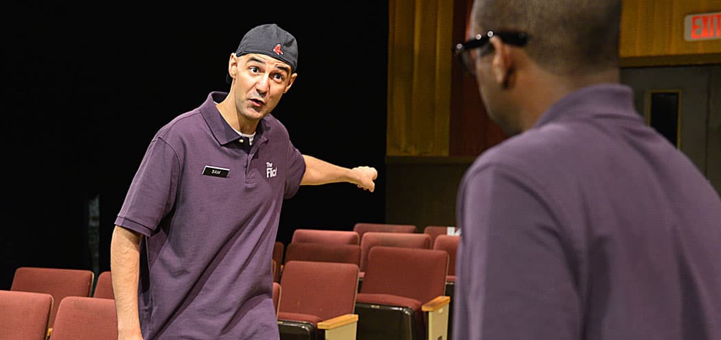 Nael Nacer as Sam and Marc Pierre as Avery in the Gloucester Stage Company's production of "The Flick." (Gary Ng)