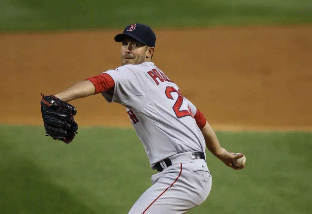 Red Sox starting pitcher Rick Porcello delivers during the first inning of a game against the White Sox, Wednesday, Aug. 26, 2015, in Chicago. (Charles Rex Arbogast/AP)