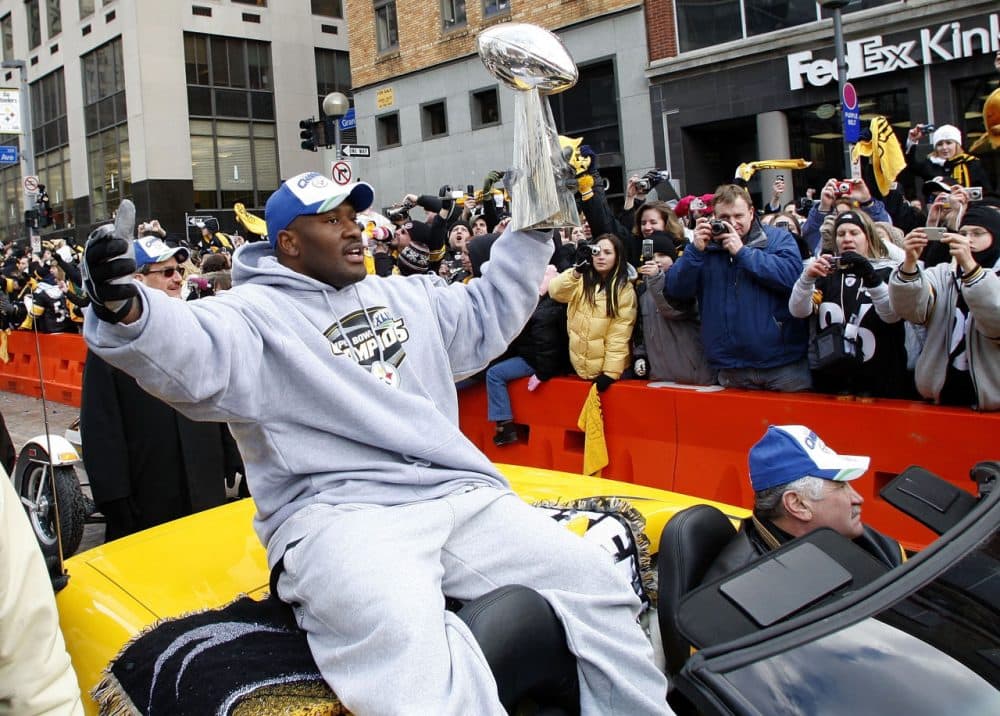 James Harrison had to work to earn the Vince Lombardi trophy when he helped the Pittsburgh Steelers win the Super Bowl. He stripped his two kids of their participation trophies this week because they didn't 'earn' them. (Gregory Shamus/Getty Images)