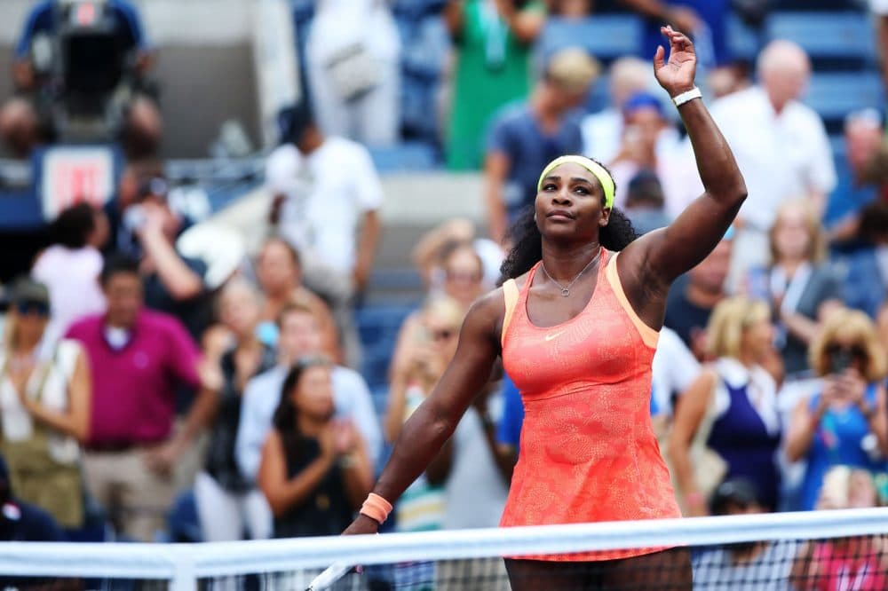 Serena Williams of the United States reacts after defeating Kiki Bertens of the Netherlands during their Women's Singles Second Round match on Day Three of the 2015 US Open at the USTA Billie Jean King National Tennis Center on September 2, 2015 in New York City. ( Matthew Stockman/Getty Images)