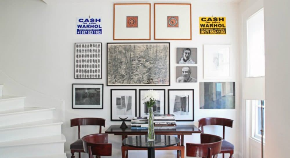 Well, says Cheryl Katz, most of it anyway. In this photo, art by family and friends adorns a second-story wall in Katz's Beacon Hill townhouse. (Justine Hand, via Remodelista/ Courtesy)