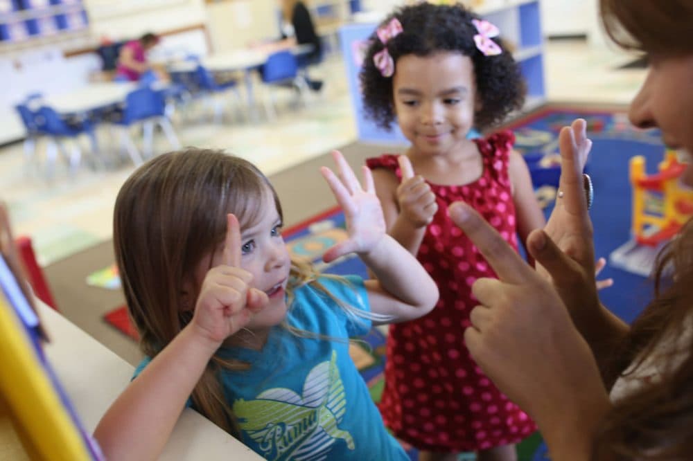 Children at Scripps Ranch KinderCare in San Diego play in their classroom on October 1, 2013 in San Diego, CA. (Robert Benson/Getty Images for Knowledge Universe)