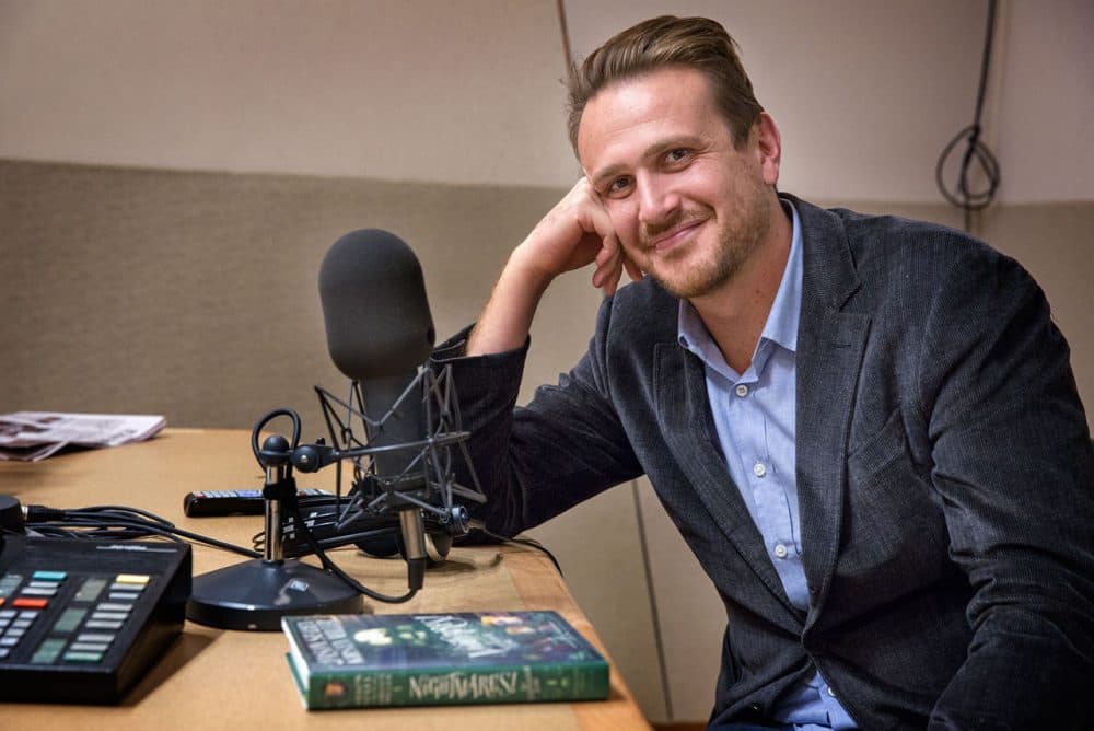 Actor, author and screenwriter Jason Segel in WBUR's studios. (Robin Lubbock/WBUR)