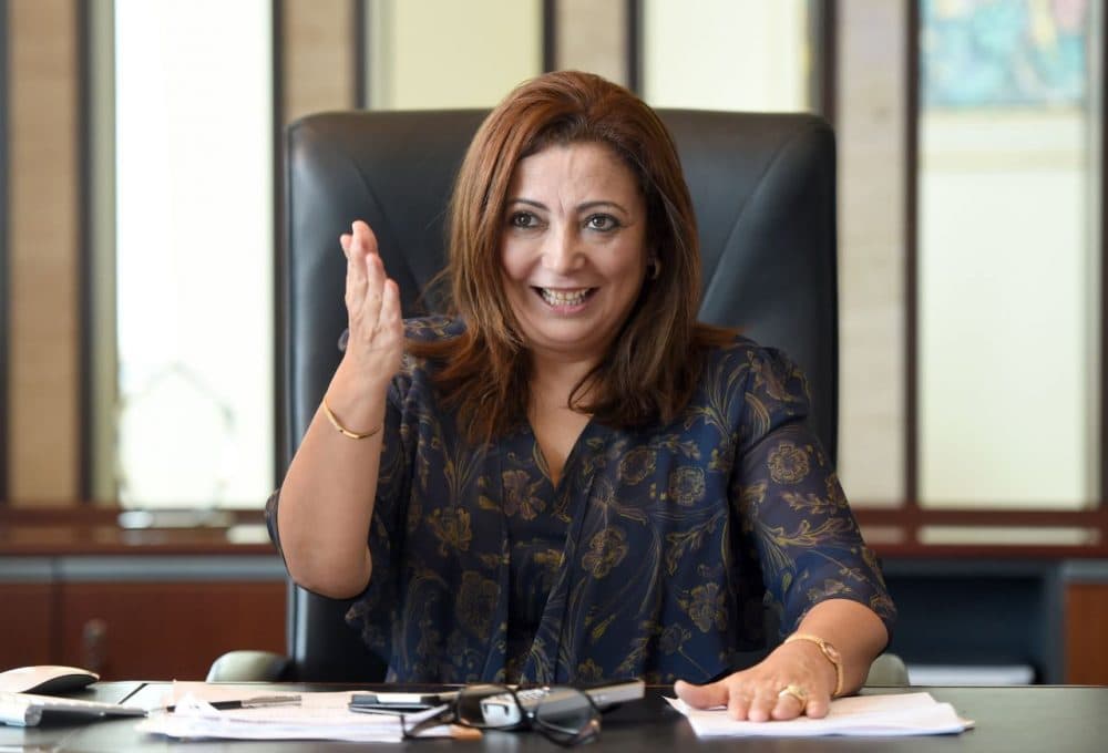 President of the Tunisian employers union, Wided Bouchamaoui, in her office in Tunis after she was awarded the 2015 Nobel Peace Prize with other members of Tunisian National Dialogue Quartet. (Fethi Belaid/AFP/Getty Images)
