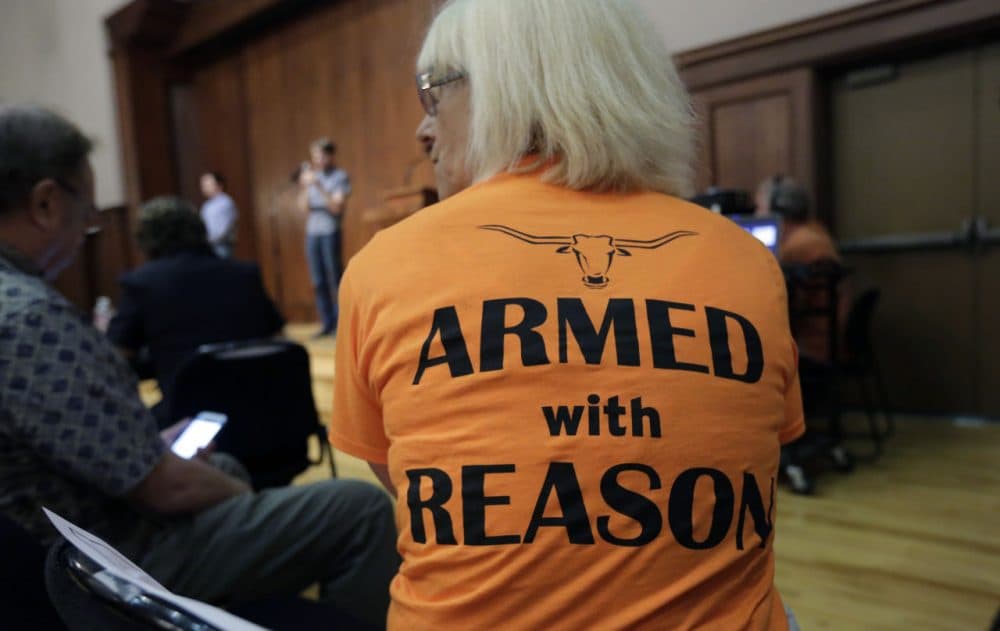 Professor Ann Cvetkovich waits to speak during a public forum, Sept. 30, 2015, as a special committee studies how to implement a new law allowing students with concealed weapons permits to carry firearms into class and other campus buildings, which will take effect in August 2016, in Austin, Texas. Despite a federal law requiring them to have detailed emergency plans, colleges across the country vary widely in how they prepare for campus shootings and inform their staffs and students. (Eric Gay/AP)