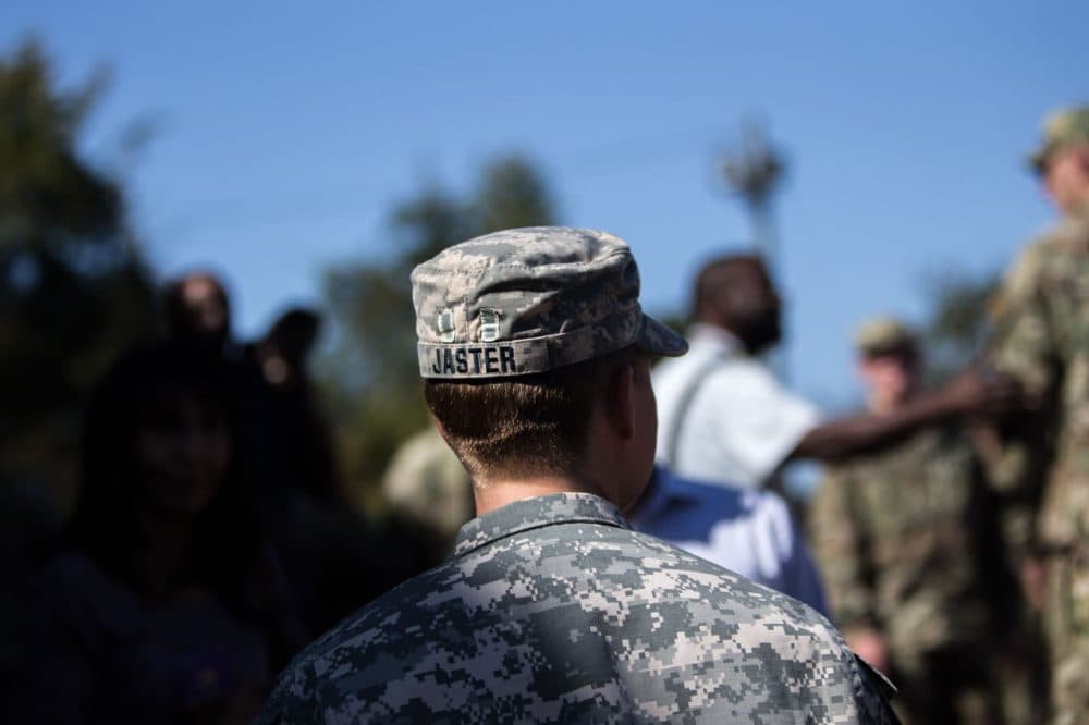 Maj. Lisa Jaster following an Army Ranger school graduation ceremony, Friday, Oct. 16, 2015, in Fort Benning, Ga. Jaster, who is the first Army Reserve female to graduate the Army's Ranger School, joins U.S. Army Capt. Kristen Griest and First Lt. Shaye Haver as the third female soldier to complete the school. (Branden Camp/AP)