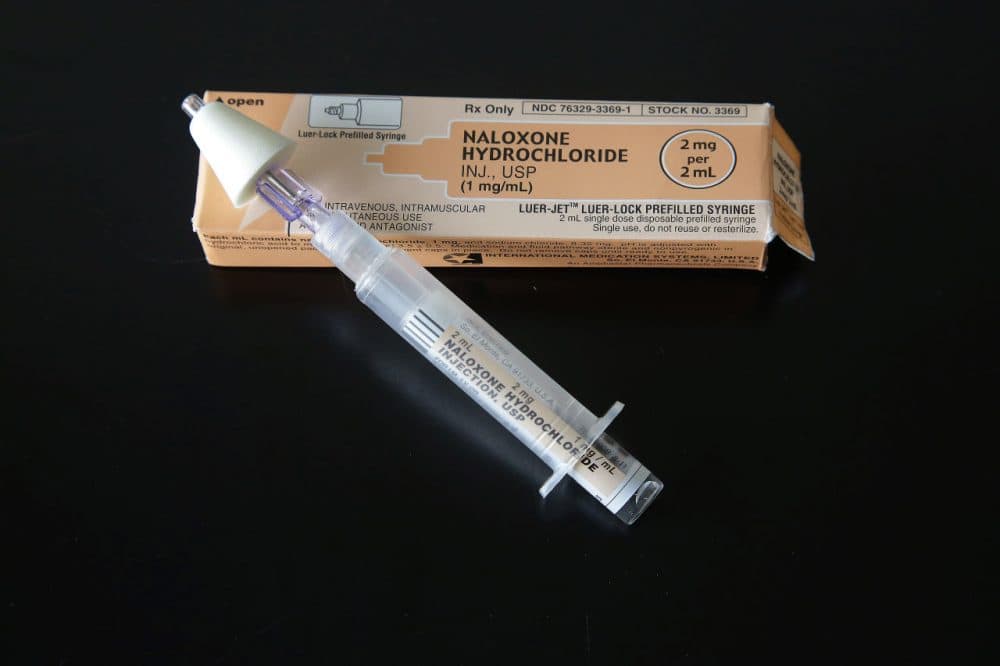 A nasal administered dose of naloxone hydrochloride, also known by its brand name Narcan. The drug can reverse the effects of an overdose of drugs such as heroin or prescription painkillers. (Stephan Savoia/AP)