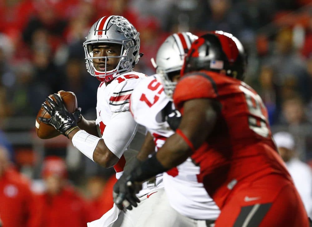 Ohio State sophomore quarterback J.T. Barrett is being suspended for one game due to an OUI charge. That's not the part of his punishment that people are criticizing though. (Rich Schultz /Getty Images)