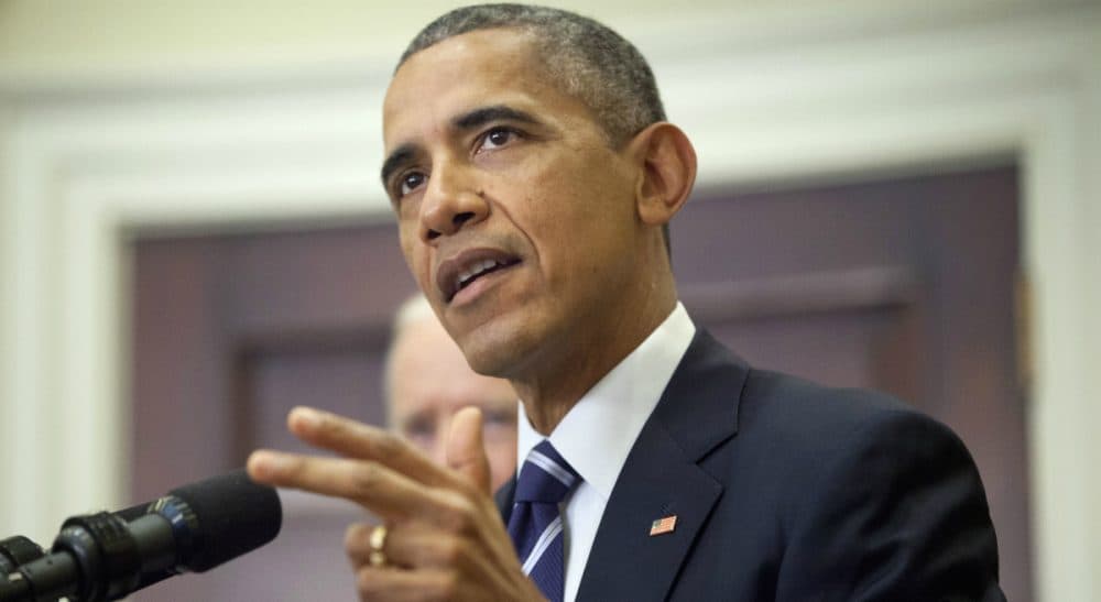 President Barack Obama announces he's rejecting the Keystone XL pipeline because he does not believe it serves the national interest, Friday Nov. 6, 2015. (Pablo Martinez Monsivais/ AP)