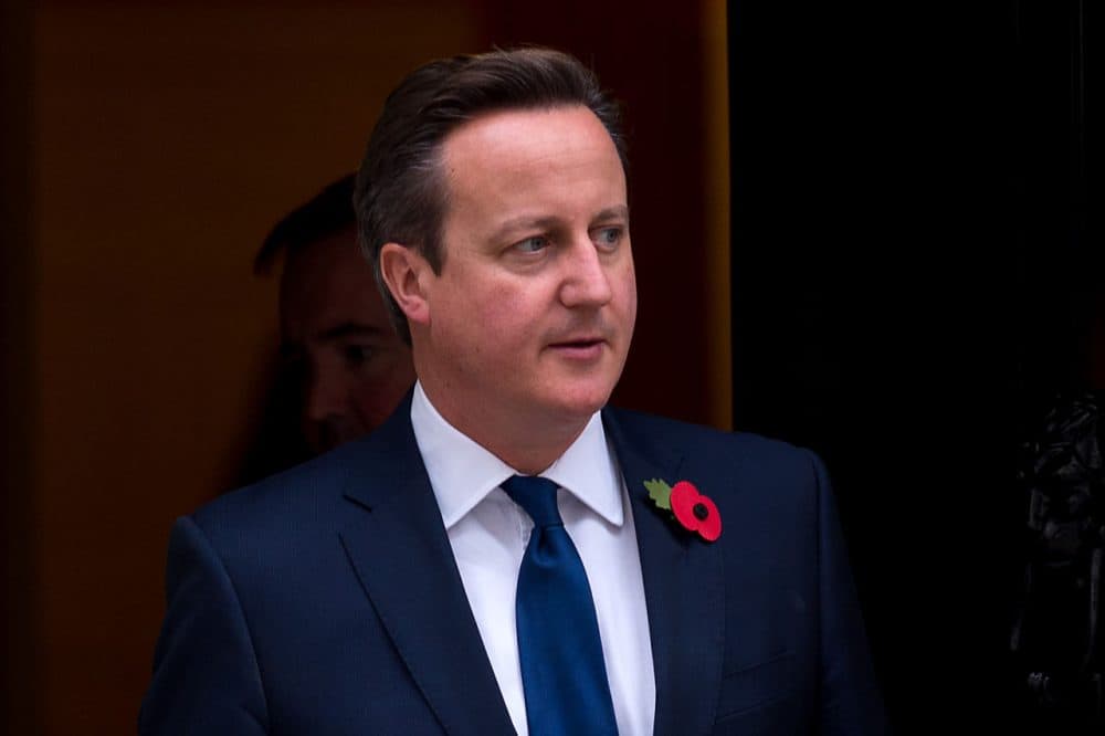 British Prime Minister David Cameron departs No. 10 Downing St. to greet Ireland's Taoiseach Enda Kenny at Downing Street on November 9, 2015, in London, England. The head of Ireland's government released a statement this morning that it is supportive of Britain remaining in the European Union. (Ben Pruchnie/Getty Images)