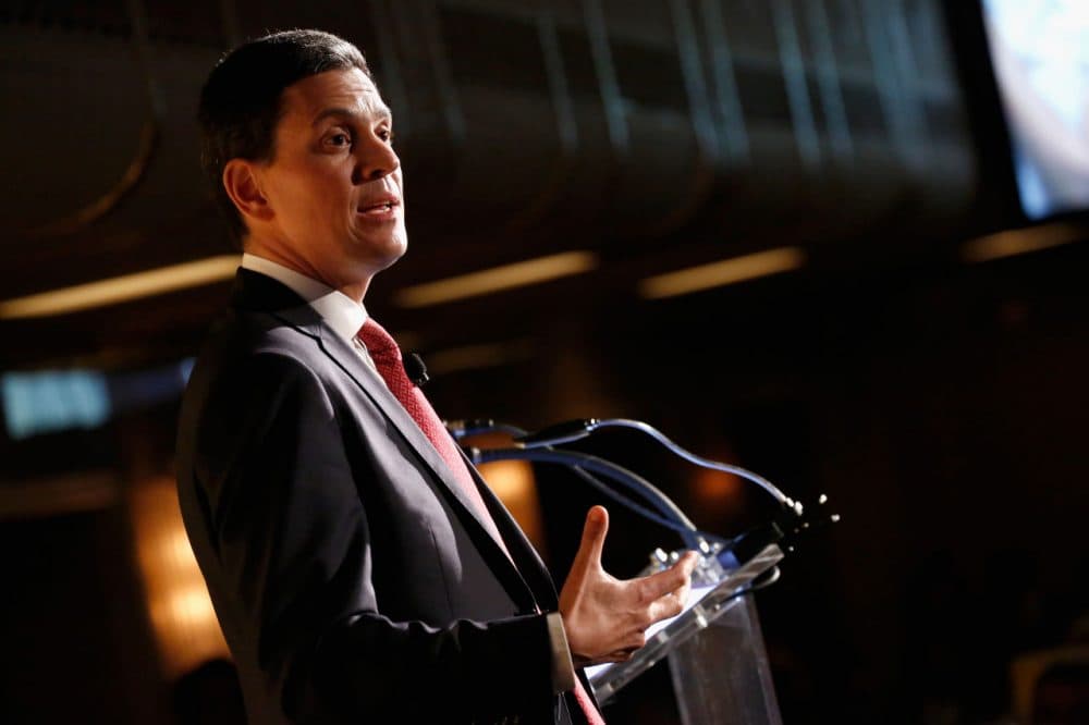President and CEO of the International Rescue Committee David Miliband speaks on stage at the Annual Freedom Award Benefit hosted by the International Rescue Committee at the Waldorf Astoria Hotel on November 4, 2015 in New York City. (Brian Ach/Getty Images)