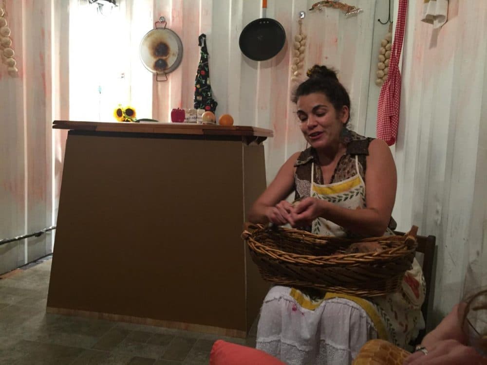 "Lo Tuyo Es Micro Teatro" is a dark comedy and commentary on Cuba - starring Grettel Trujillo in a one-woman show. (Luis Hernandez/WLRN)