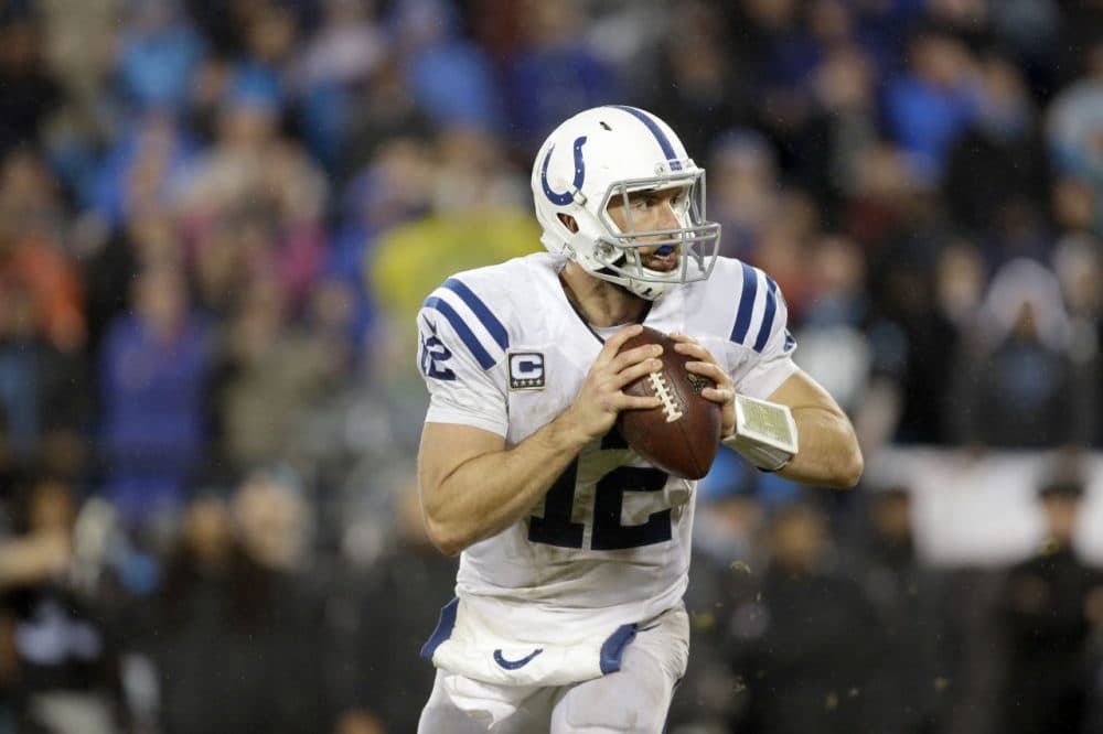 The NFL is investigating the Indianapolis Colts after they failed to disclose that quarterback Andrew Luck was playing with multiple fractured ribs. (AP Photo/Bob Leverone)