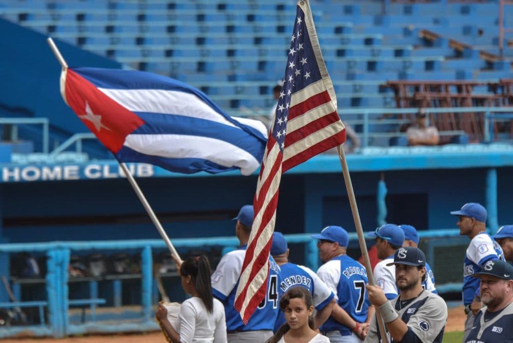 Penn State's baseball team traveled to Cuba last month and competed against the Cuban Industriales. The team is known as the "Yankees" of Cuban baseball. (Yamil Lage/AFP/Getty Images)