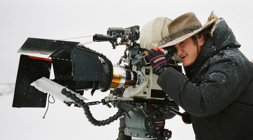 Quentin Tarantino filming on the set of "The Hateful Eight." (Courtesy Andrew Cooper/The Weinstein Company)