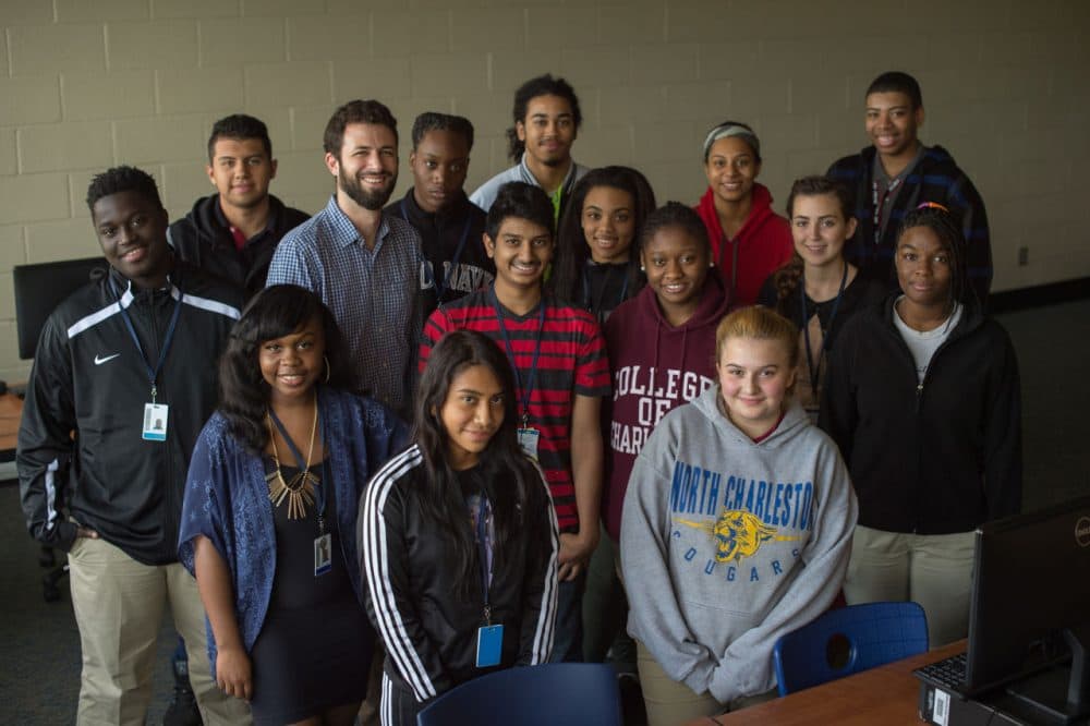 These students from North Charleston High School in Charleston, South Carolina, were inspired by photos they saw in the news to raise money for Syrian refugees this holiday season. (Courtesy of Shawn Weismiller)