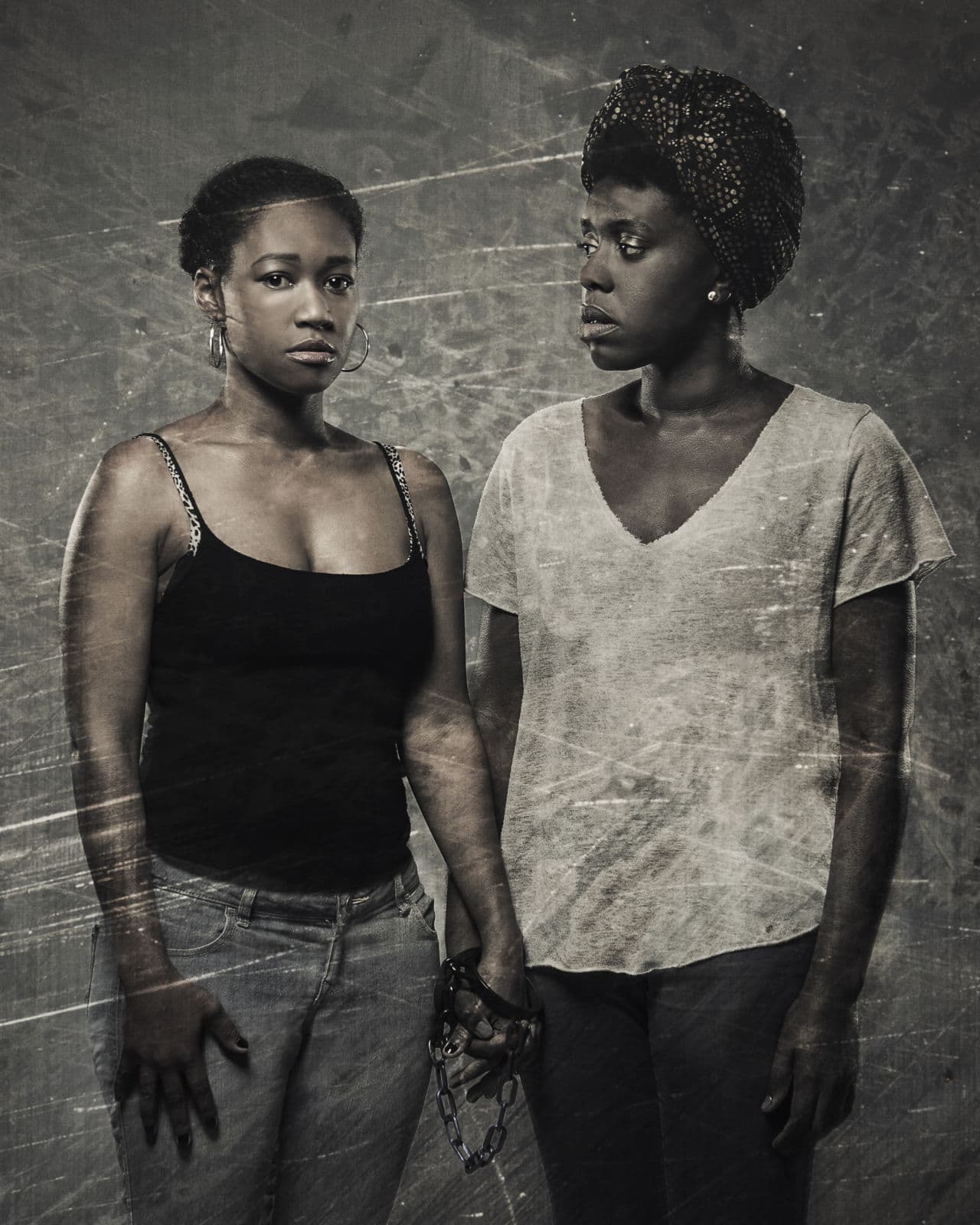 Elle Borders and Obehi Janice in "An Octoroon." (Courtesy Jeremy Fraga/Company One)