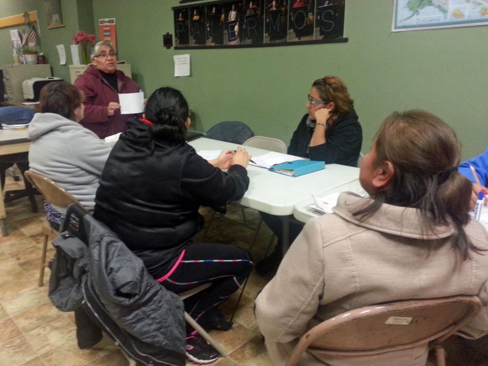 A citizenship class in Milwaukee, Wisconsin. (Marti Mikkelson/WUWM)