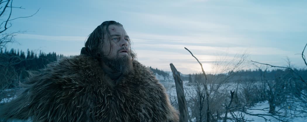Leonardo DiCaprio as Hugh Glass, in a scene from the film, "The Revenant." DiCaprio was nominated for an Oscar for best actor for his role in the film. (Courtesy Twentieth Century Fox via AP)