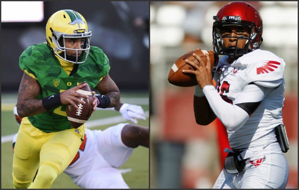 Quarterback Vernon Adams played his first three seasons at Eastern Washington. Then he graduated early and transferred to Oregon. (Getty Images)