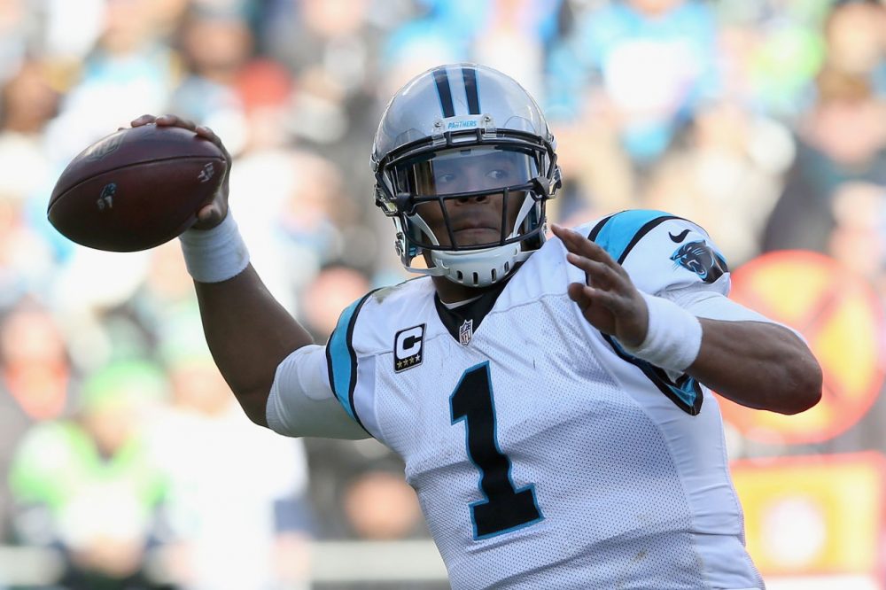 Cam Newton and the Carolina Panthers will take on the Arizona Cardinals for a shot at the Super Bowl in this weekend's NFC Championship. Charlie is hoping for a blizzard. (Photo by Streeter Lecka/Getty Images)