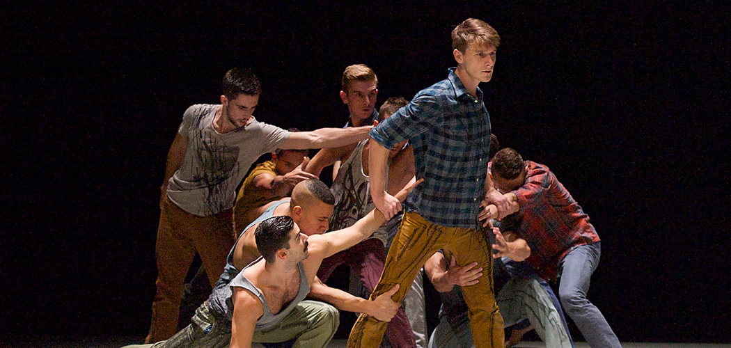 BalletBoyz performing "The Murmuring" in 2014 at the Linbury Theatre at the Royal Opera House in London. (Courtesy Elliott Franks/BalletBoyz)