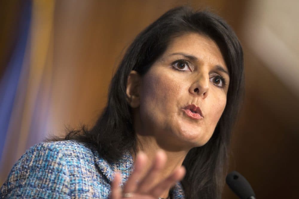 In this file photo. South Carolina Gov. Nikki Haley speaks at the National Press Club in Washington. (Evan Vucci/AP)